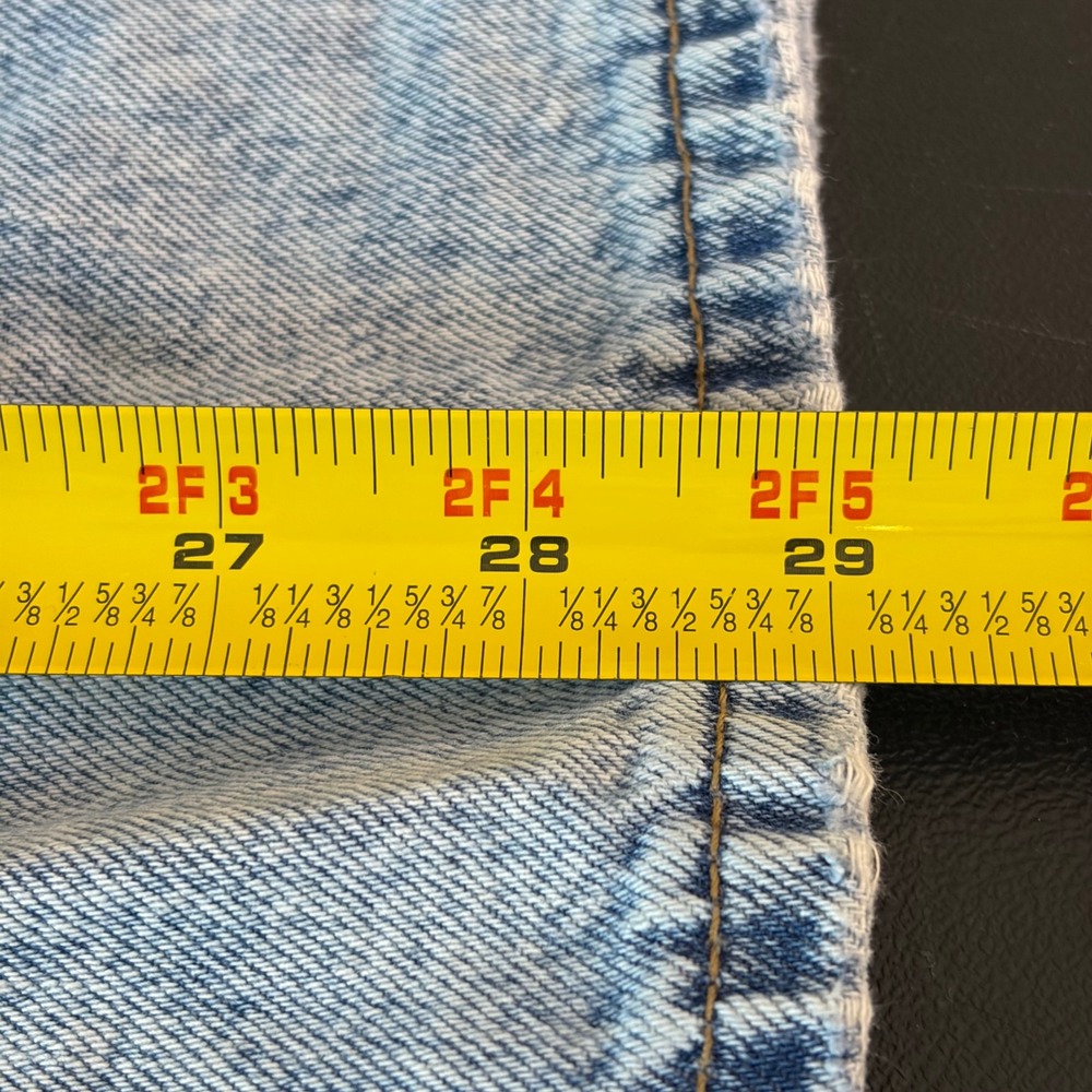Aero 90s High Rise Baggy Jeans Light Wash Distressed 4 Reg 100% Cotton - Picture 10 of 10